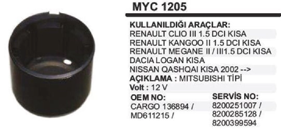 Marş Yastığı + Gövdesi 2002 ve sonrası Clio, Megan Kısa | OEM MYC1205
