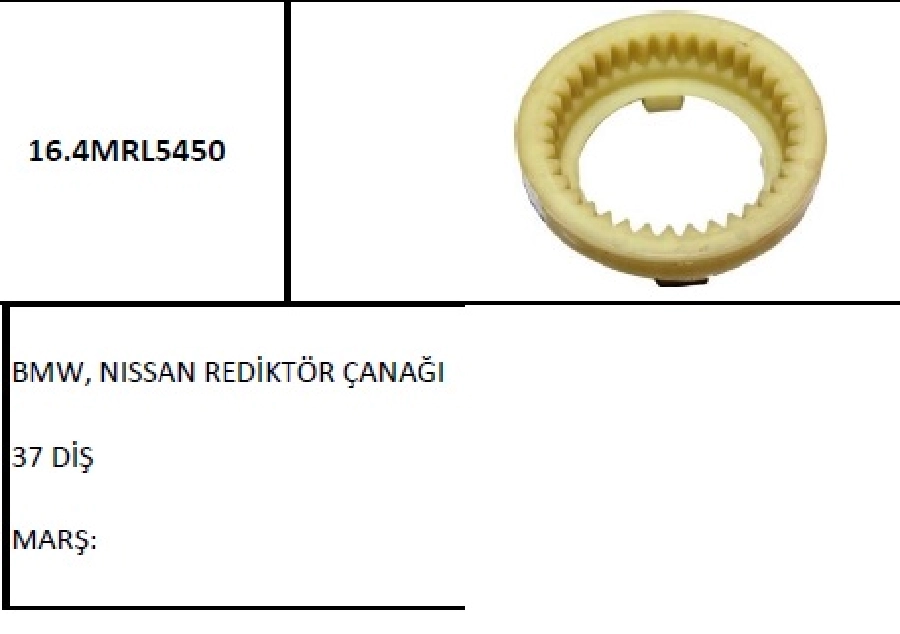 Marş Redüktör Çanağı BMW, Nissan, 37 Diş | OEM 16.4MRL5450