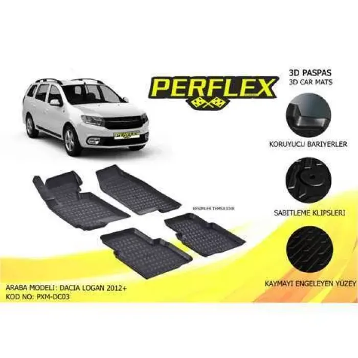 Paspas 3D Havuzlu 10-Mat Logan 2012+ | PERFLEX PXM-DC03 | OEM 99