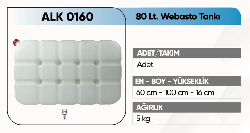 Alkotek Webasto Tankı 80LT ( Rekorlu ) Beyaz
