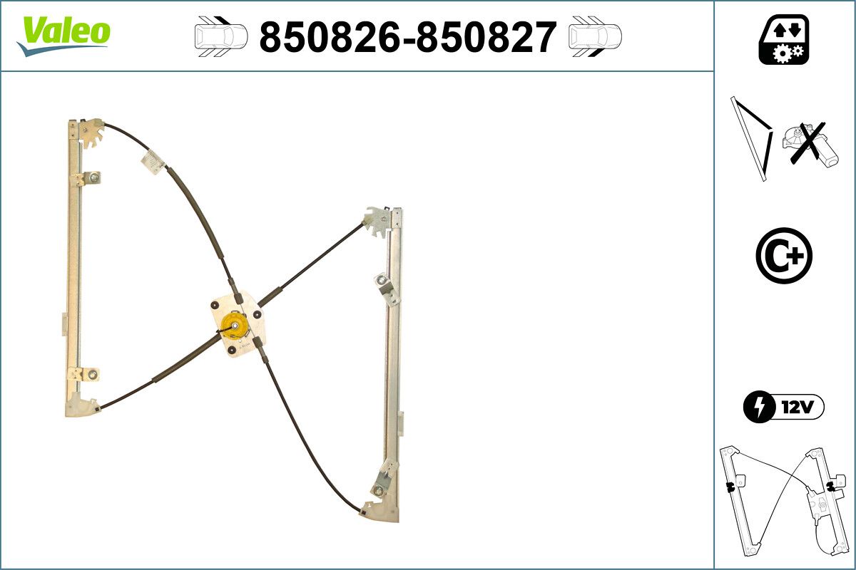 Cam Mekanizmasi Elektrikli On Sag C4 Picasso 1,6 / 2,0 06> | VALEO 850827 | OEM 9222CT