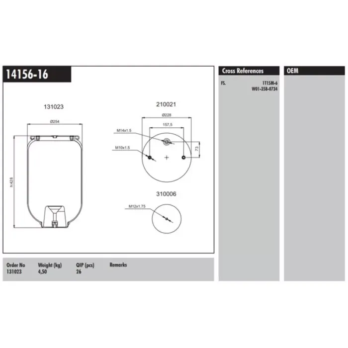 Metalli Koruk | CONNECT MD 14156-16 | OEM 130023