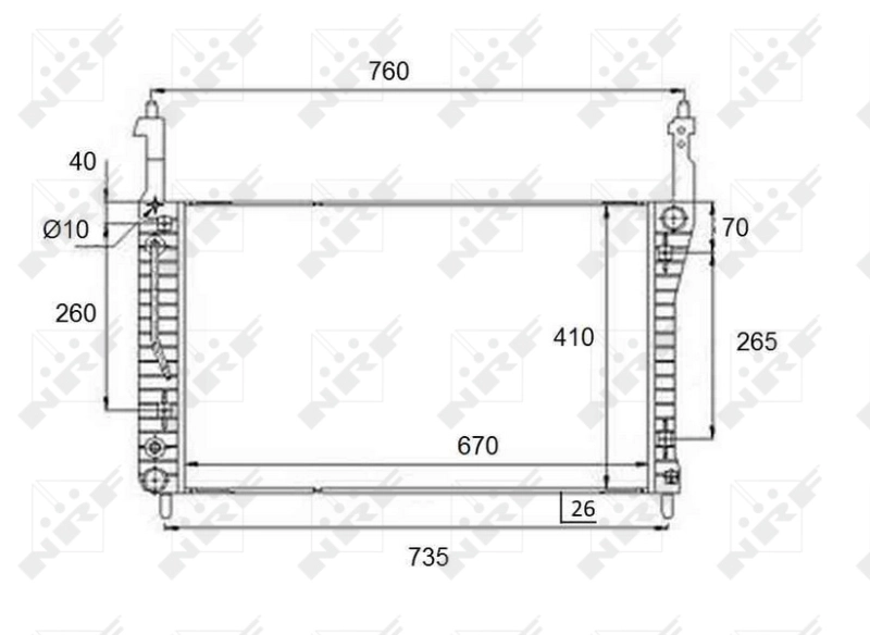 Motor Su Radyatoru Captiva Antara 2.0 06> (670X410X26) | NRF 58509 | OEM 20777045 20777045 20777046 4803040 4803041 20777046 4803040 4803041