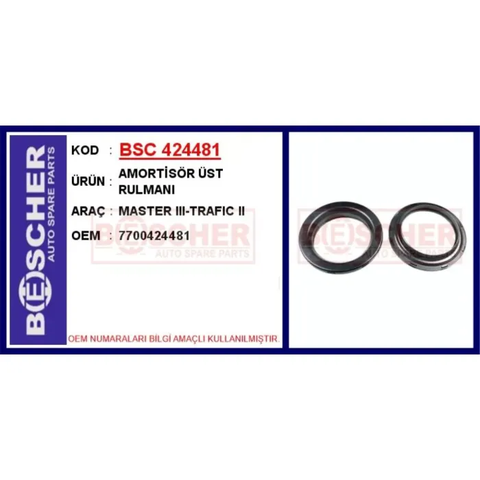 Amortisör Üst Rulmani Master 3-Trafic 2 | BSC 424481 | OEM 7700424481