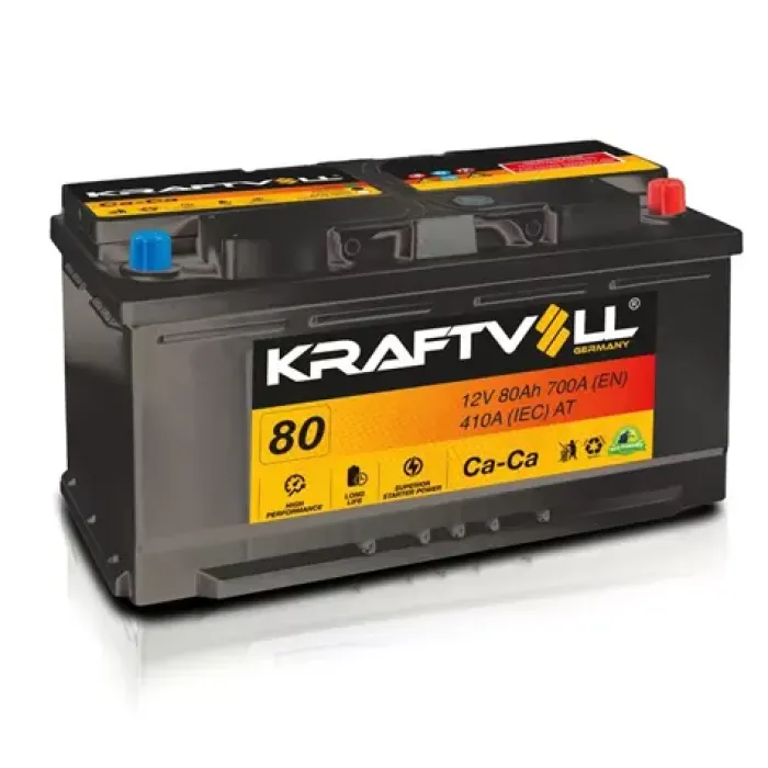 Aku 12V 80 Ah LB4 (315×175×175) Alcak Tam Kapali | KRAFTVOLL 18010014 | OEM KBE0H7700AA