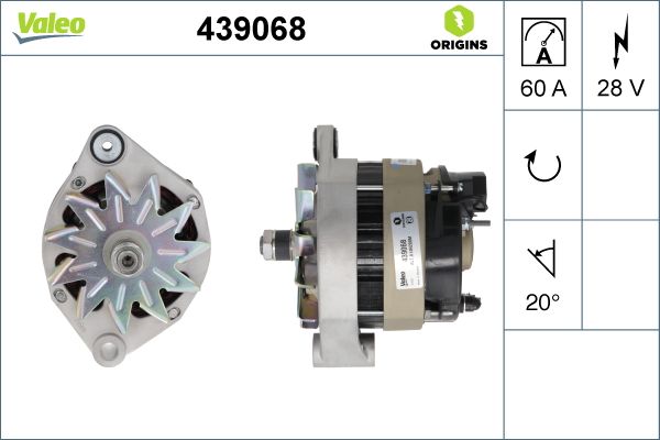 Alternator 24V 60A A14N200M Marin | VALEO 439068 | OEM VOE9014371018