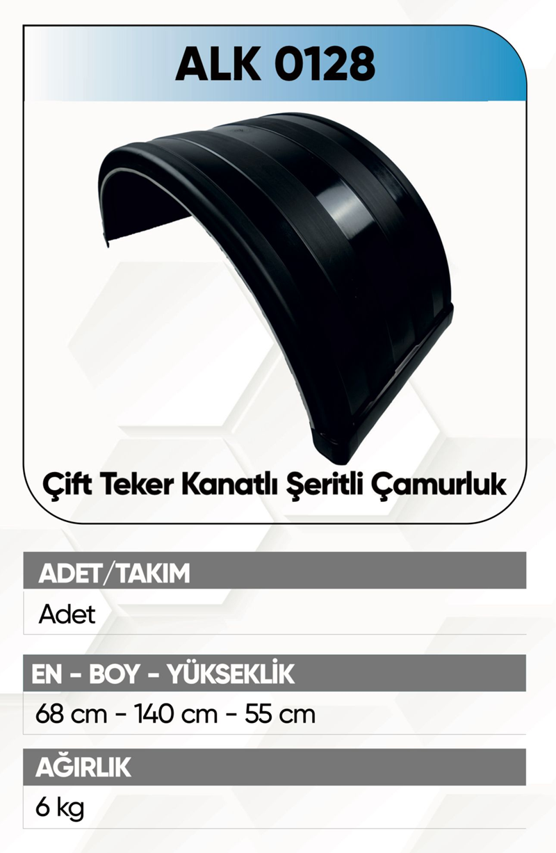 Alkotek Dorse Çift Teker Kanallı Şeritli Çamurluk