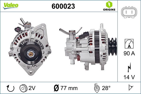 Alternator 12V 90A Terracan Galloper | VALEO 600023 | OEM 3730042861 3730042861 3730042862 3730042870 3730042862 3730042870