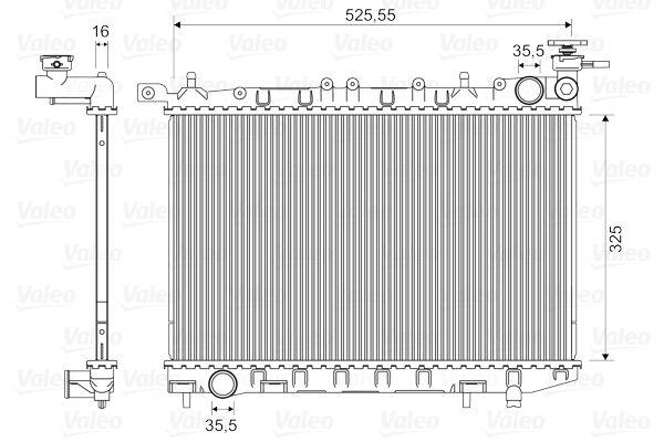 Motor Su Radyatoru Almera 96>00 Manuel (526X320X16) | VALEO 732405 | OEM 214100M003 214100M100