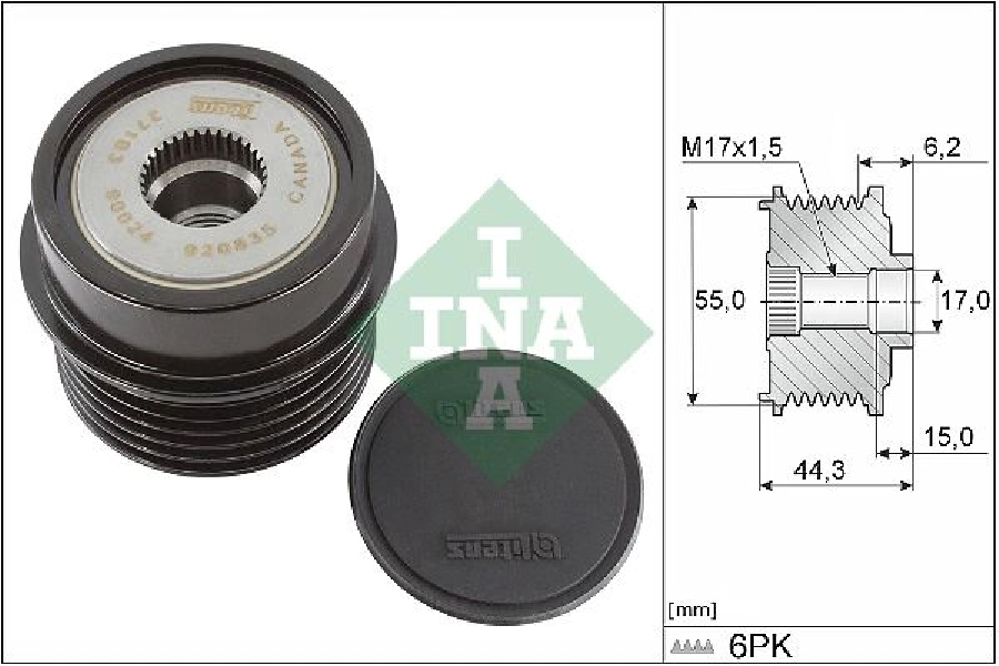 Alternatör Kasnağı (Rulmanlı) Toyota Aurıs-Corolla 1.6-1.8 (6 Kanal) Japon 274150T020-274150T021-27 | OEM 535023110