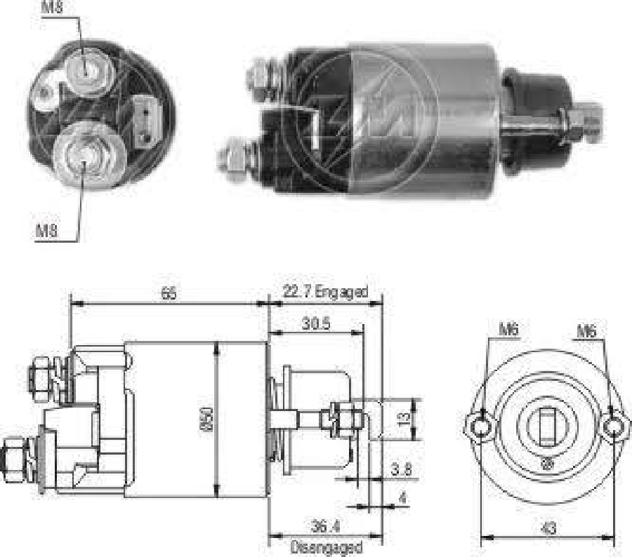 Marş Otom. 12V Kubota, Mazda | OEM ZM-706