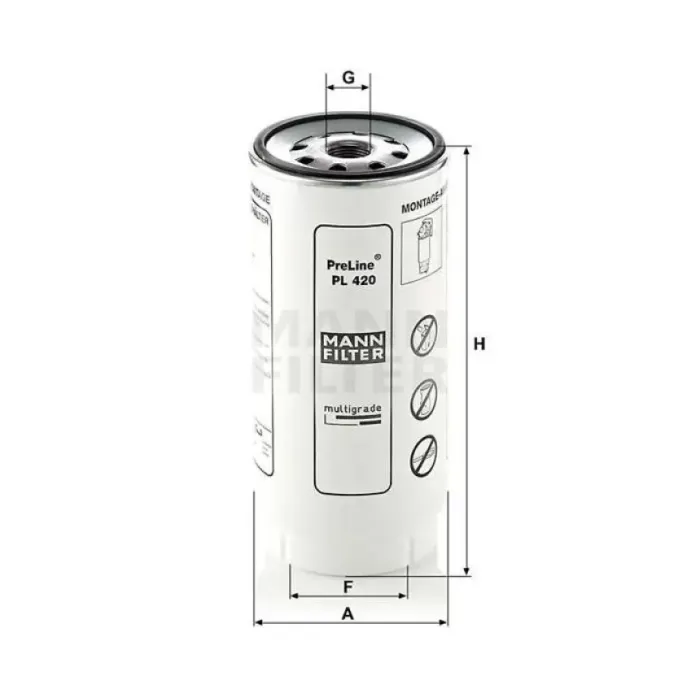 Yakit Sase Filtresi - Ford Cargo / 2524-3230-1838-4136 (H298-H476) | MANN PL420/1X | OEM ME3C46 9176 CA 3C46 9176 BA 42526512