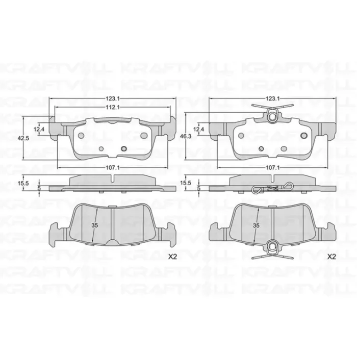 Arka Fren Balatasi P308 2 13> | KRAFTVOLL 07010384 | OEM 1610814180