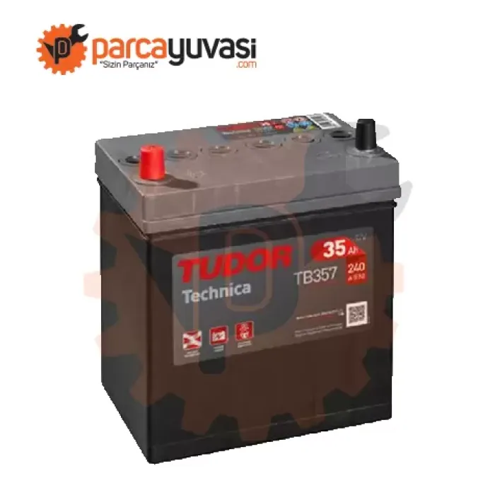 Aku 12V 35 Ah 240A B19 (187×127×220) Ters | TUDOR TB357