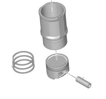 Motor Piston Segman Gomlek P205 P106 P206 Ax Bx C15 P405 II P309 P205 II Partner Berlingo TU3JP (1,4 8V) P207 P206+ (T3E) Plus Nemo Bipper Fiorino Qubo TU3AES (1,4 8V) / (BOY:64MM TEPE:1,10 Cukur) / (75,00) | MAHLE 0396490 | OEM 0114W7 0114W7 0118L4