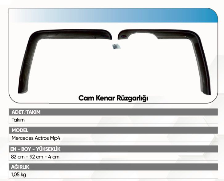 Alkotek Mercedes Actros MP4 Euro 6 Cam Kenar Rüzgarlığı