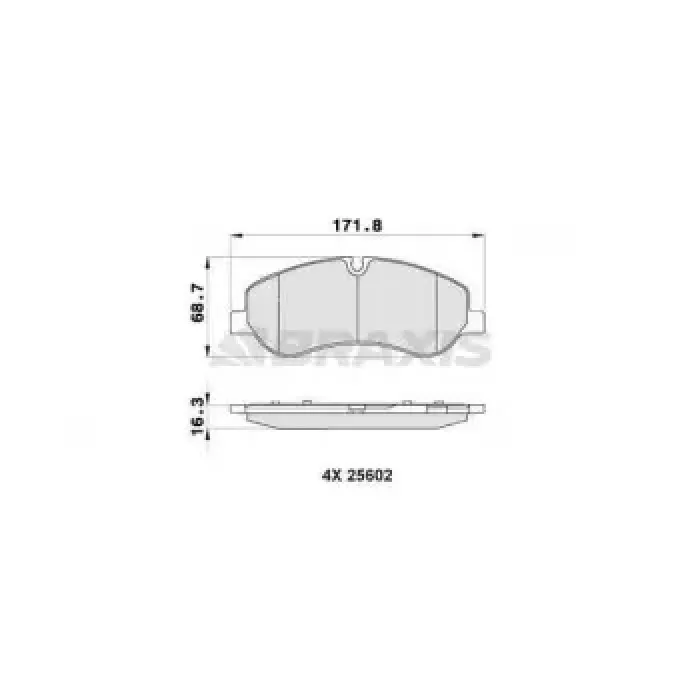 On Fren Balatasi Transit Custom V362-V363 12> (Arka Tek Teker) | BRAXIS AB0503 | OEM BK21 2K021 AC 2391870