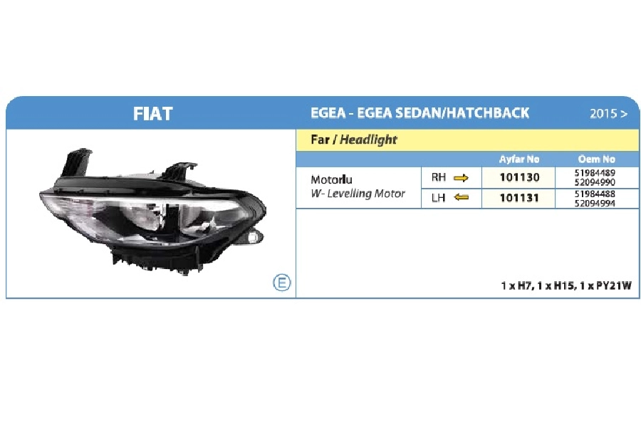 Far Sağ Elektrikli Krom Çerçeveli - 2015 ve sonrası Fiat Egea 51984489-52094990-52113795 | OEM 101130