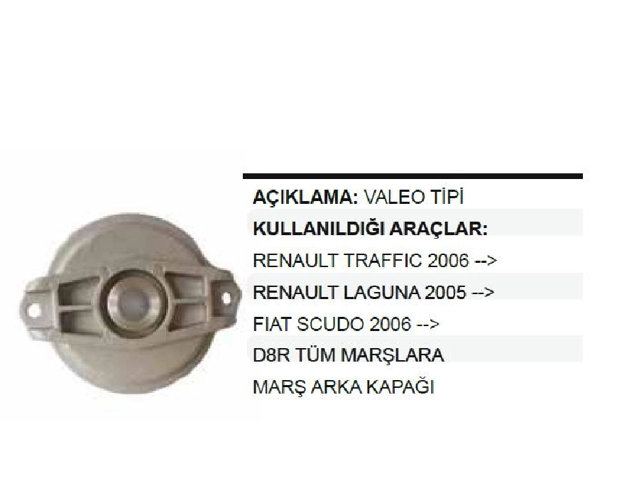 Marş Arka Kap. Valeo D8R Traffıc, Scudo, Ducato MAK308 | OEM MC308