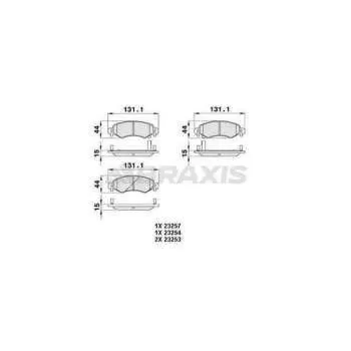On Fren Balatasi Agila 1.0 1.2 1.3 CDTI 00> Suzuki Wagon R+1.3 4WD 00> | BRAXIS AB0051 | OEM 1605976 1605976 9214835 93173148 55810-83E00 9214835 93173148 55810-83E00