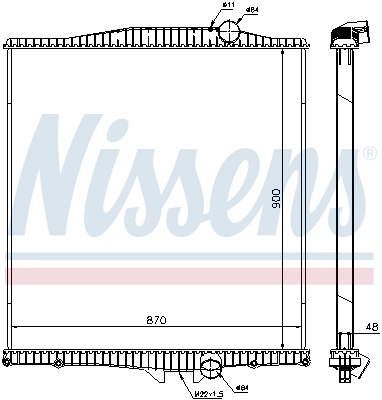 Motor Su Radyatoru Volvo Fh 12 400/480/520 2003 Sonrasi / FH12 98 Sonrasi / FH16 1993 Sonrasi (Cercevesiz 734300) | NISSENS 654620 | OEM 1676635 20536948 20482259 20516408