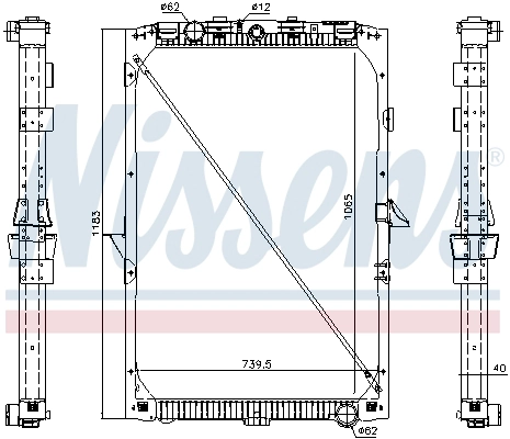 Motor Su Radyatoru DAF XF 105 (Cerceveli) / (Mt) | NISSENS 61447 | OEM 1674136 1692332 1739550 1856628