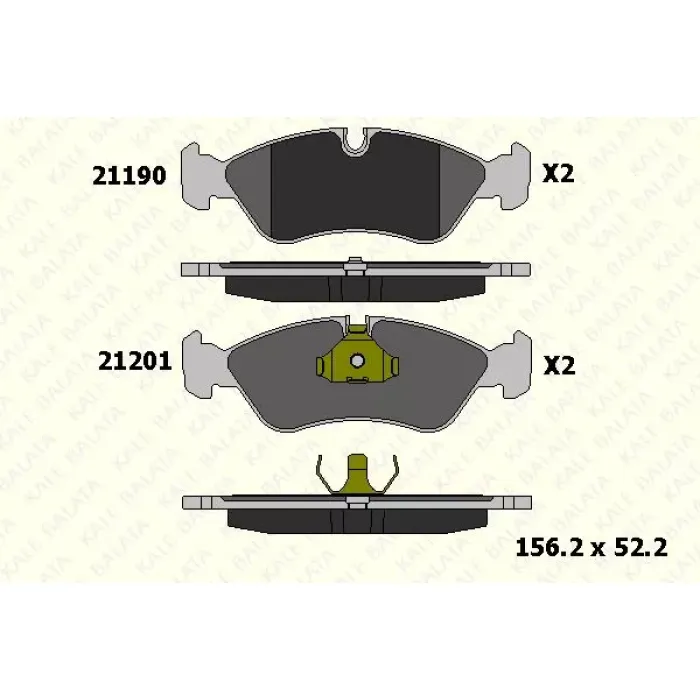 On Fren Balatasi Astra F 92>98 Vectra A 89> 95 Vectra B 96> 02 | KALE B 21190 175 05 ANS | OEM 1605746 1605789 1605808 1605911