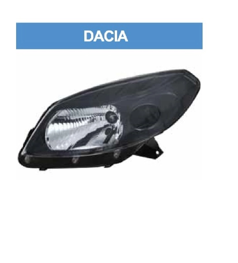 Dacia Logan Sandero Far Siyah Çerçeveli Sol 8200526423-260602914R | OEM 404519