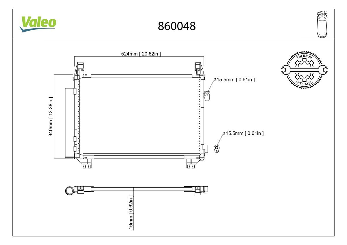 Klima Radyatoru Toyota Yaris 1.4 D4D 2005-> | VALEO 814224 | OEM 884600D060