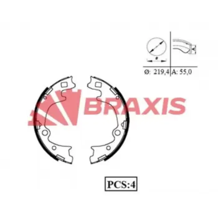 Arka Fren Balatasi Pabuc H100 Kamyonet 2004-> Bongo K2500 2004-> | BRAXIS AC0094 | OEM 553054FA01