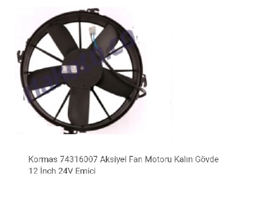 12'' Komple Yassı Geniş Emici Aksiyel Fan ( 5 Kanat) 5702312240004 24V | OEM 5702312240004