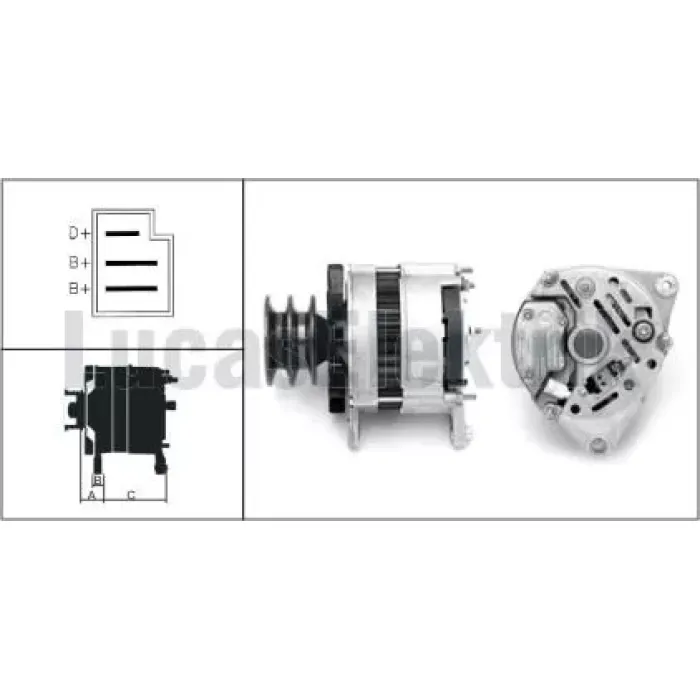 Alternator A127 24V 40A Chrysler Burunsuz Hino | LUCAS 619 201 50