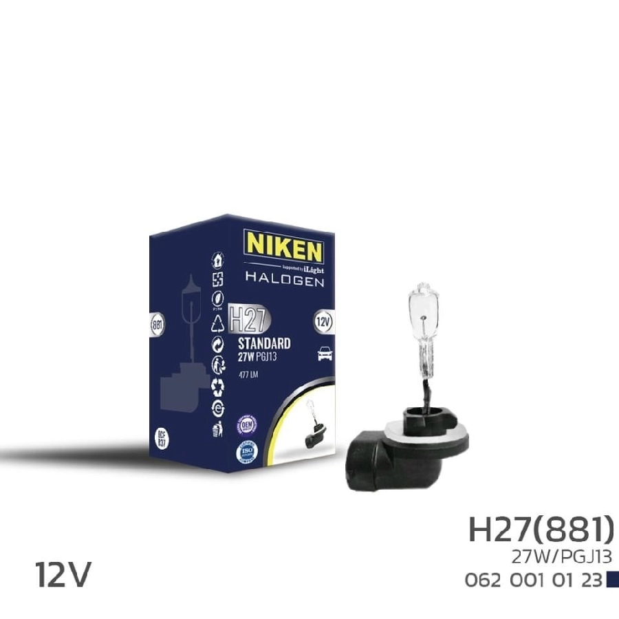 Ampul H27W, 2 (881) 27W Halojen Ampul PGJ13 (12V) Eğri Soket | OEM 0620010123