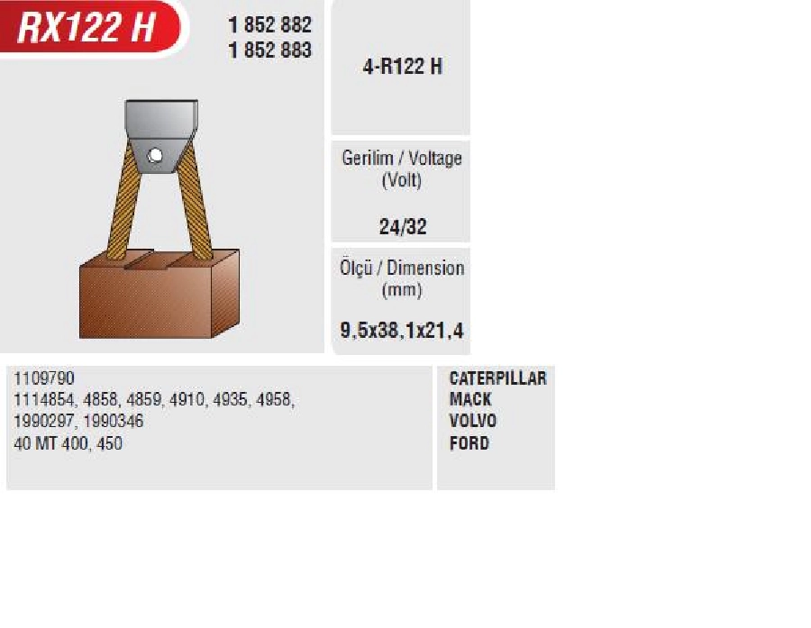 24, 32V Caterpillar, Mack, Volvo, Ford | OEM RX122H*