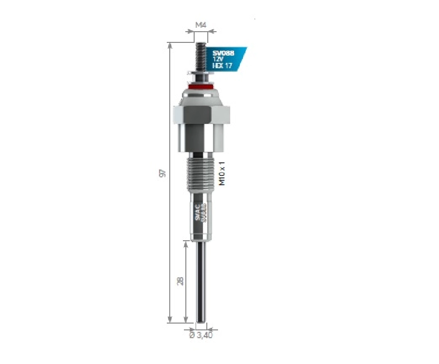 Kızdırma Bujisi 12V Morrıs Leyland : 154 Tractor Marına: 1500 Diesel - 1,5 Diesel GV112 0 100 221 1 | OEM SV088