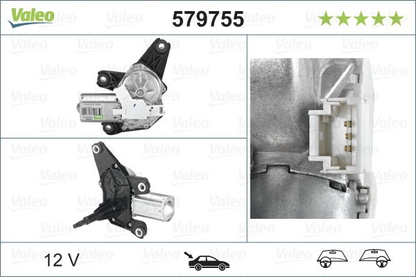 Silecek Motoru (Arka) Renault Modus (F / JP0) 12,2004 | VALEO 579755 | OEM 8200313354