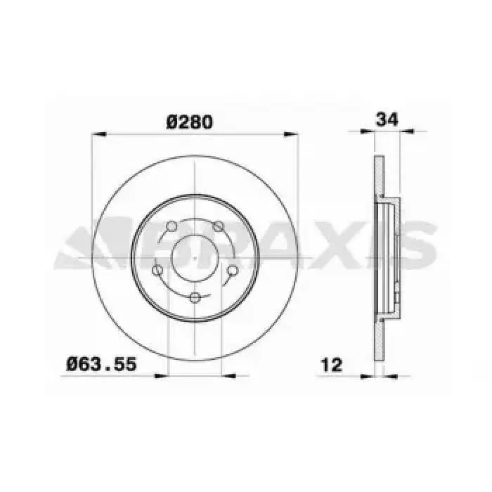 Arka Fren Disk Aynasi Mondeo III 00>07 Jaguar X Type 01>09 Olcu: (280 X 34) | BRAXIS AE0136 | OEM 7S7J 2A315 BB 1676983 2A315 1676983