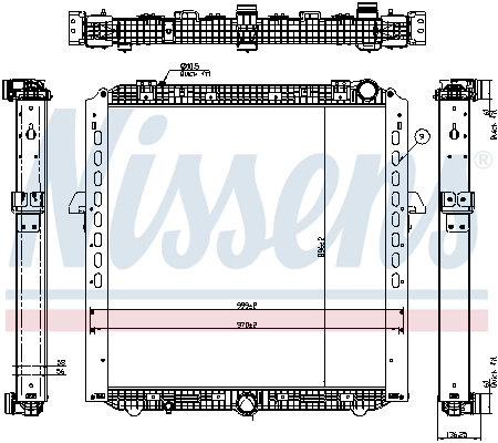 Motor Su Radyatoru Cerceveli Mercedes Actros MP4-5 11>/Antos 12>/Arocs 13> OM471-470-936 EURO6 | NISSENS 67175 | OEM 9605000801 A9605000801