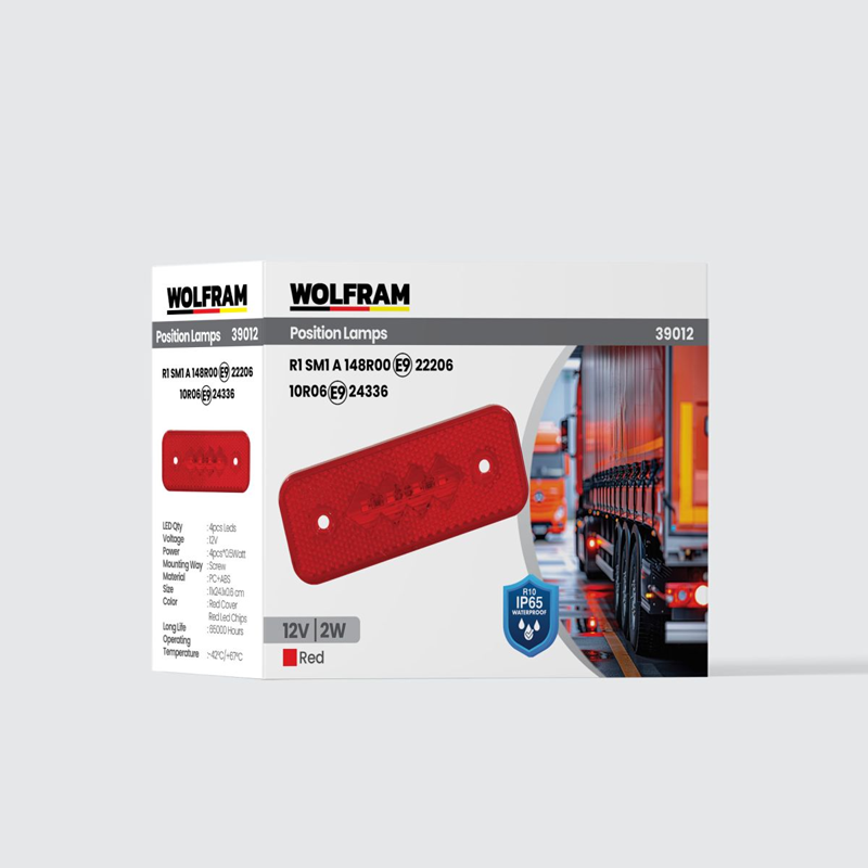Wolfram Side Marker Kırmızı (E) Belgeli 12V 2W