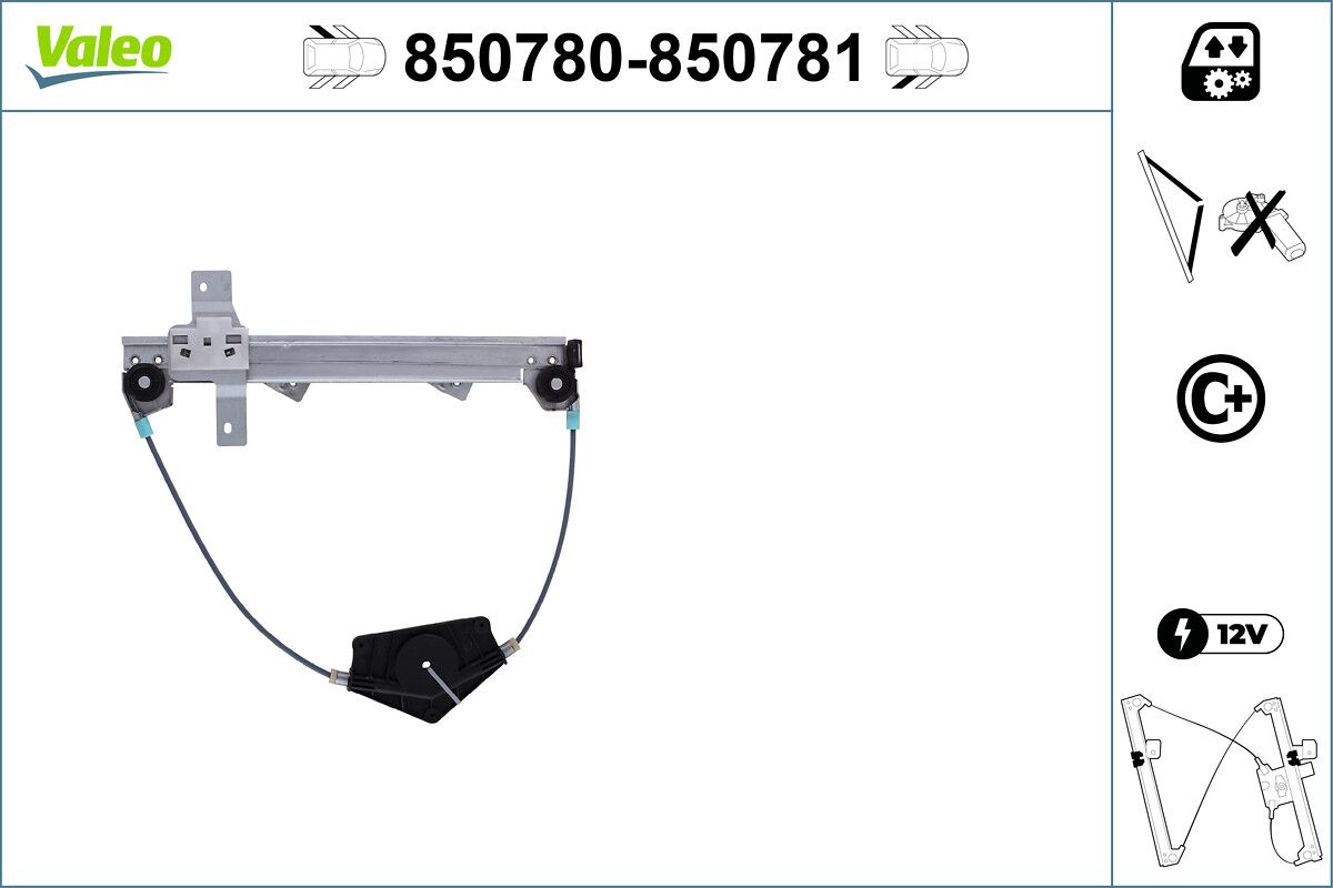 Cam Mekanizmasi Arka Sol P407 1,8 / 2,0 04> | VALEO 850780 | OEM 922385