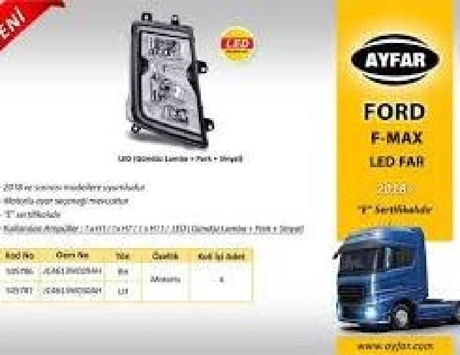 Ford F-Max Far Sol LED'li (LED Drl + Park + Sinyal) Motorlu (2018 ve sonrası ) | OEM 505787