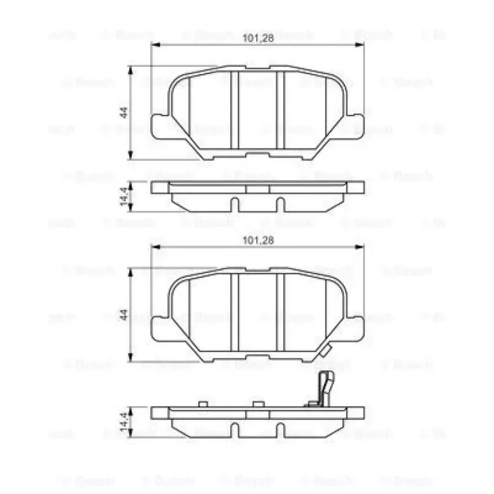 Arka Fren Balatasi Mitsubishi Asx 12-> Outlander 2 12-> Mazda 6 13-> Citroen C4 12-> | BOSCH 0986495358 | OEM 1609899680 4605A998 4605B070