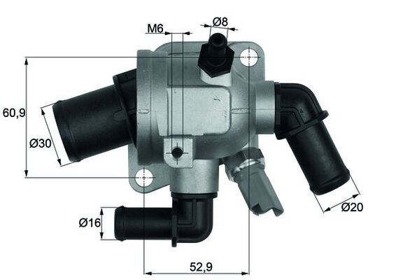 Termostat (88°) Doblo Fiorino Linea 1,3JTD Corsa D Astra H Combo 1,3CDTI | MAHLE TI17388 | OEM 55194271-55202373-1338020-6338039