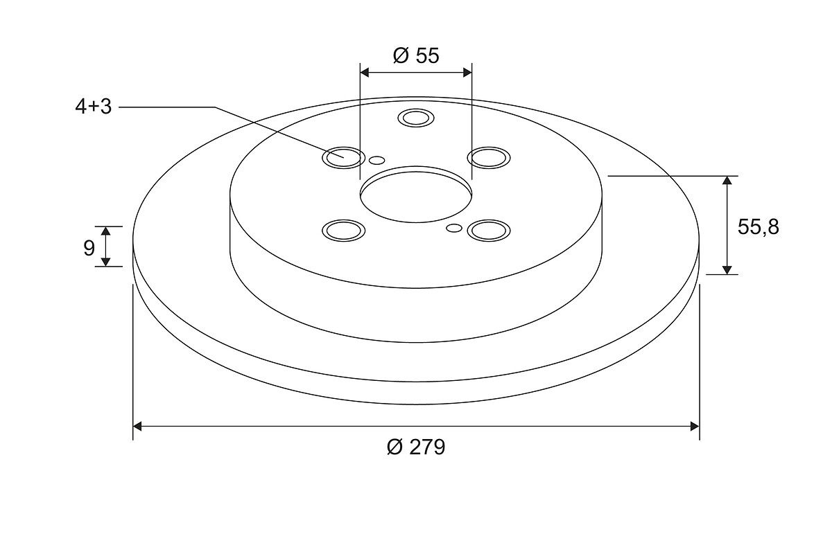 Arka Fren Diski (Aynasi) Duz Toyota Corolla 1.4 D4D 1.6 Vvti 2003-2007 (279X4) | VALEO 197019 | OEM 4243102080 4243102080 4243102081 4243102082 4243102081 4243102082