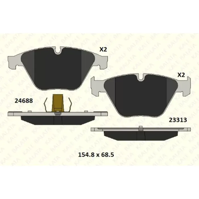 On Fren Balatasi BMW F10 F11 F12 F13 F06 530 | KALE B 24688 192 05 MSH | OEM 34116775314 34116850885 34112449266