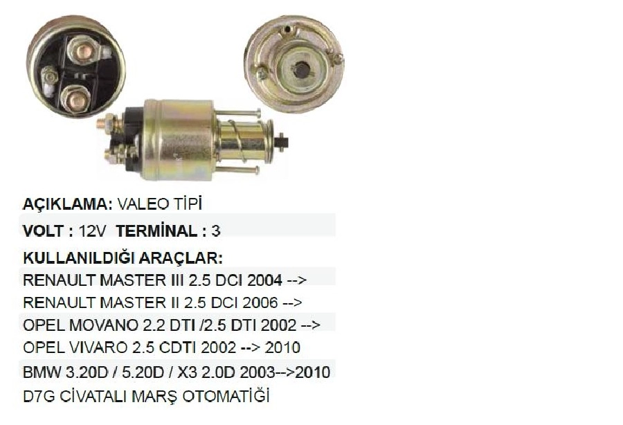 Marş Otom. 12V Valeo Tipi Renault Clio 1.4L 16V 2000-2005 1.6 16V-Renault Megane 1.4 16V 1.6 16V-Meg | OEM 1133494C