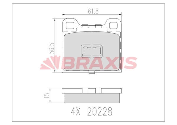 Fren Balatasi On Golf 1 Polo 75> Jetta 1 80>84 Passat 73> Scirocco Derby Santana 81> / 50 74> 80 72> | BRAXIS AB0602 | OEM 861698151A
