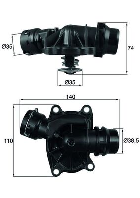 Termostat BMW M57 D25 D30 E53 E46 E39 E38 306D1 / Range Rover Dizel 3.0 | MAHLE TI23388 | OEM 11512354056 PEL000050