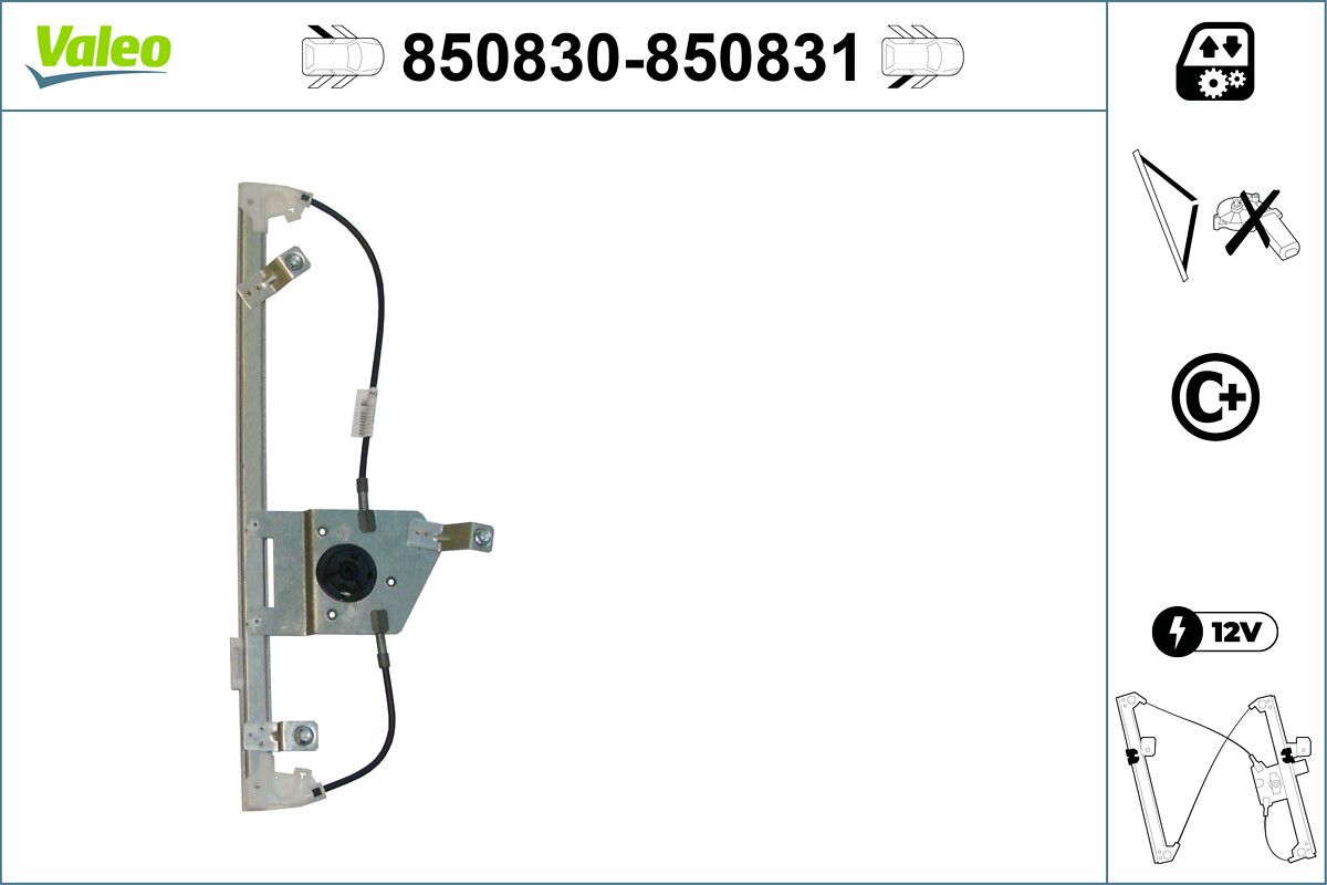 Cam Mekanizmasi Elektrikli Arka Sol C4 Picasso 1,6 / 1,8 / 2,0 06> (Motorsuz) | VALEO 850830 | OEM 9223A7 9223A7 9223C1 9223C1