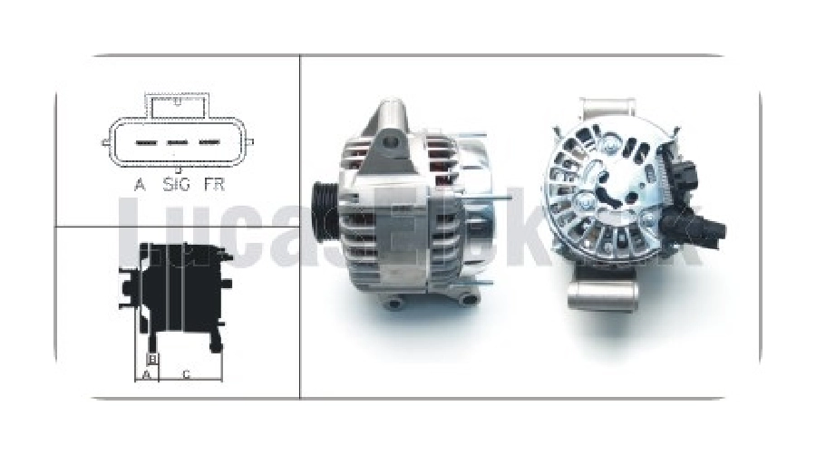 Alternatör 12V 125A Visteon Tipi Connect, Focus, Fiesta, Mondeo İçten Soğutmalı 6 Kanallı Kasnak ( Takmadan | OEM LEA0654
